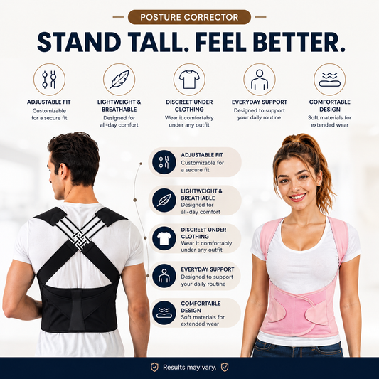 Adjustable Upper Back Posture Corrector for Men & Women – Back Straightener Support Brace
