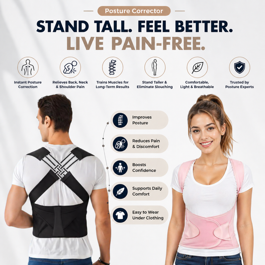 Adjustable Upper Back Posture Corrector for Men & Women – Back Straightener Support Brace